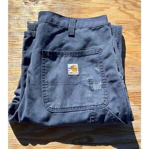Carhartt Jeans Mens 34x36 Blue  Carpenter Utility Work Dungaree Fit Y2K Distress